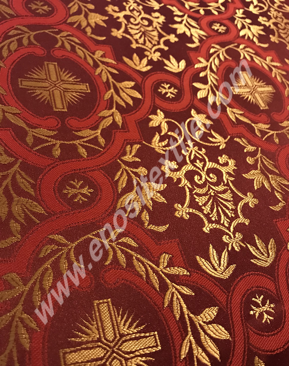 KL-049 Red-Gold Brocade Fabrics